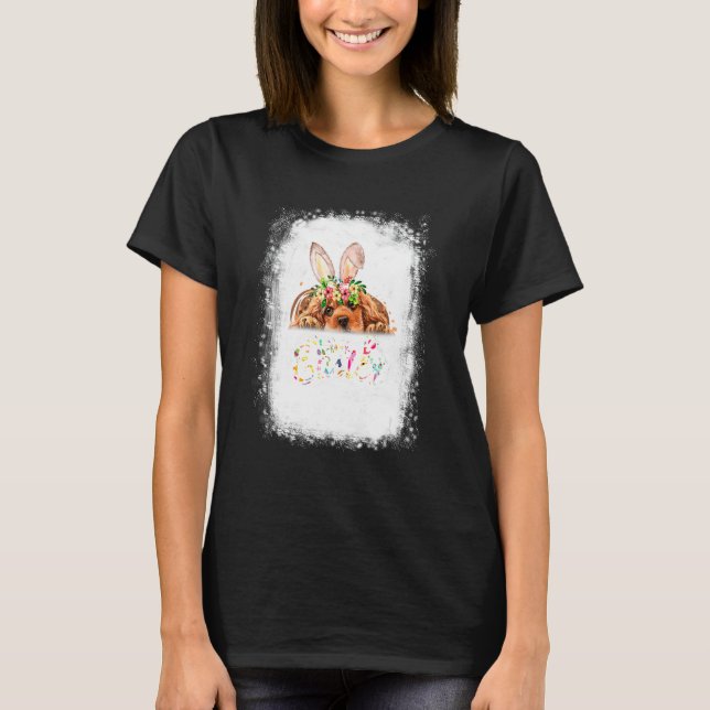 Camiseta Feliz Conejo De Pascua Cocker Spaniel Con Huevos D (Anverso)