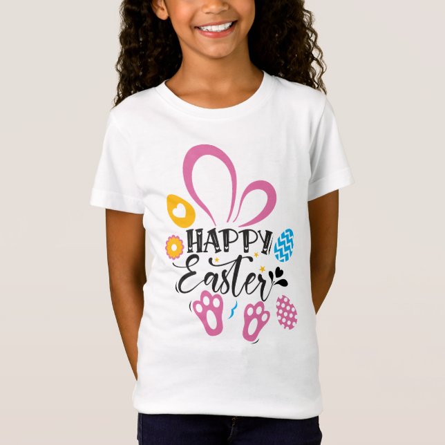 Camiseta Feliz Conejo De Pascua Con Huevos De Pascua (Anverso)