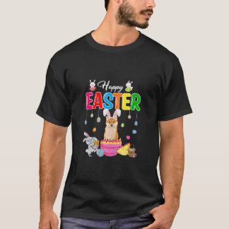 Camiseta Feliz conejo de Pascua Shiba Inu dentro del huevo
