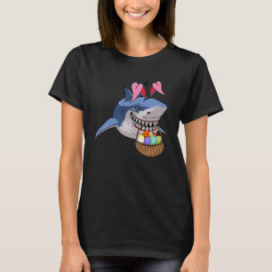 Camiseta Feliz conejo de tiburón de Pascua con niños de ces