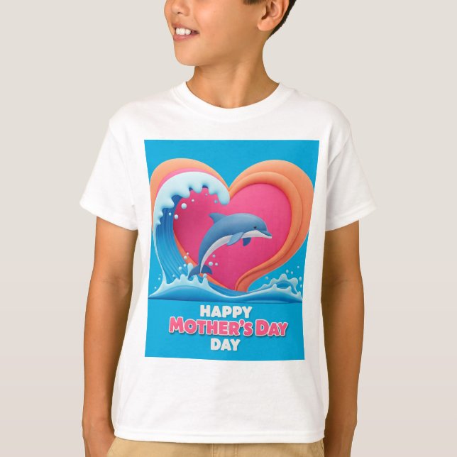Camiseta Feliz corazón de ballena de mamá (Anverso)