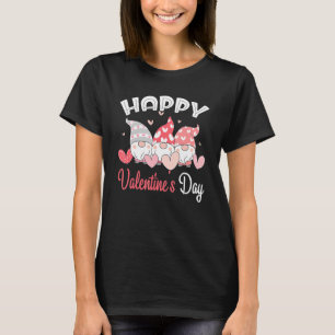 Camiseta Feliz Corazón de Gnome del Día de San Valentín par