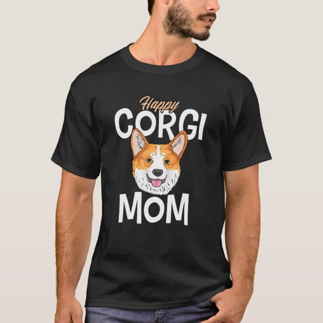 Camiseta Feliz Corgi Mom (Anverso)