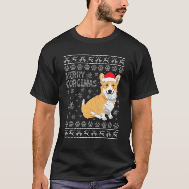 Camiseta Feliz Corgimas Navidades Feo Corgi (Anverso)