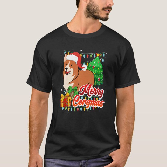 Camiseta Feliz Corgmas dueño de perro corgi perro (Anverso)