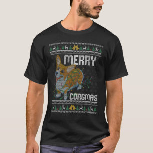 Camiseta Feliz Corgmas Luces Navideñas Feas Outfi Perro Cor