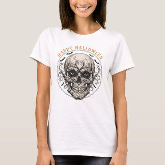 Camiseta Felíz Cráneo de Halloween