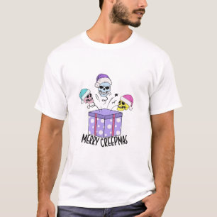 Camiseta Feliz Creepmas Feliz Navidad Spooky Skull Santa Re