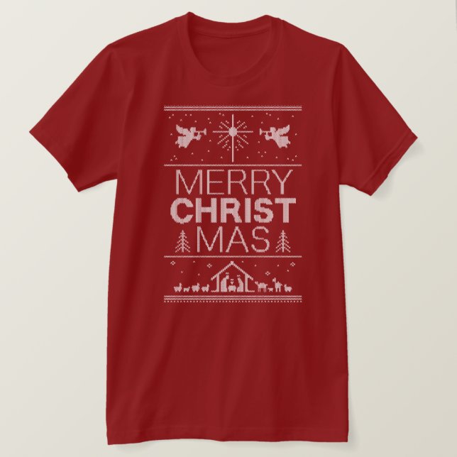 Camiseta Feliz CRISTOmas sudor fea cristiano religioso (Anverso del diseño)