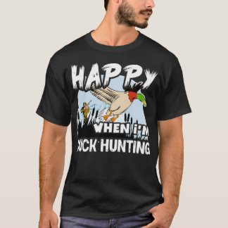 Camiseta Feliz cuando el bulldog animal de la caza del pato