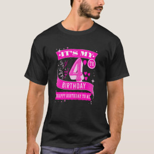 Camiseta Feliz cuarto cumpleaños Chica nacido en 2019 4 Ye