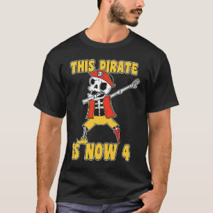 Camiseta Feliz cuarto cumpleaños del pirata de 4 años