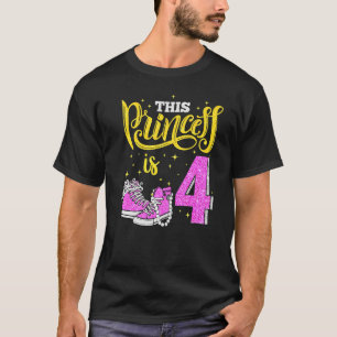 Camiseta Feliz cuarto cumpleaños para Chicas Sneakers Crown