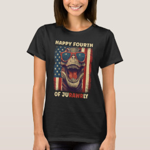 Camiseta Feliz Cuarto De JuRAWRly 4 De Julio Rex Dinosaurio