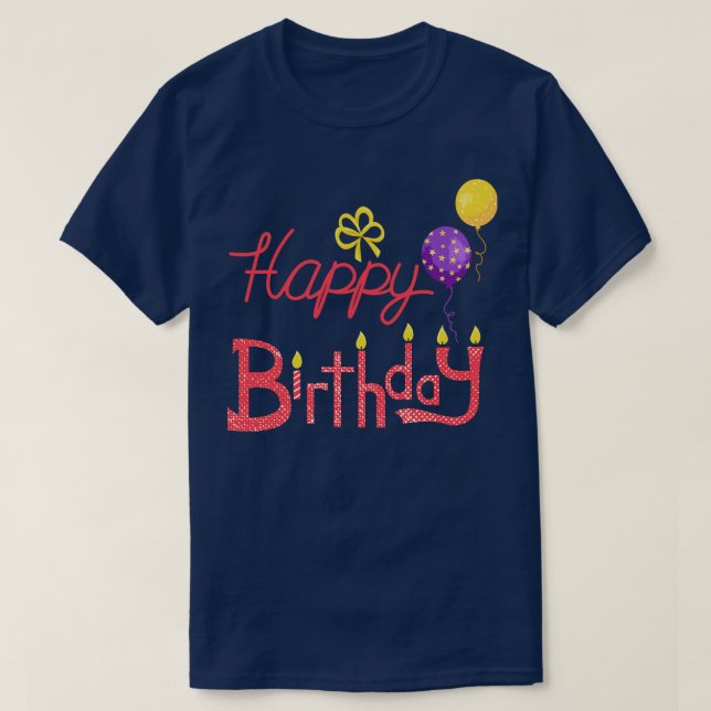 Camiseta Feliz cumpleaños (Diseño del anverso)