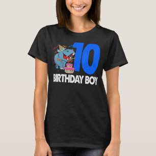 Camiseta Feliz cumpleaños 10 divertidas mujeres Hippopótamo
