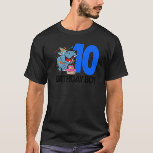 Camiseta Feliz cumpleaños 10 mujeres Hippopótamo Fiesta