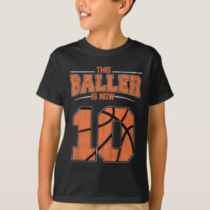 Camiseta Feliz cumpleaños 10 niños de básquetbol de 10 años