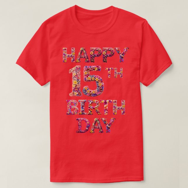 Camiseta Feliz cumpleaños 15 (Diseño del anverso)