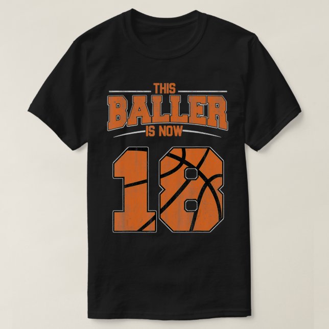 Camiseta Feliz cumpleaños 18 años de edad Boys de Baloncest (Diseño del anverso)