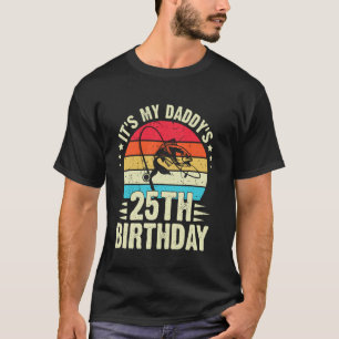 Camiseta Feliz Cumpleaños 25 de Papá Pesca Vintage