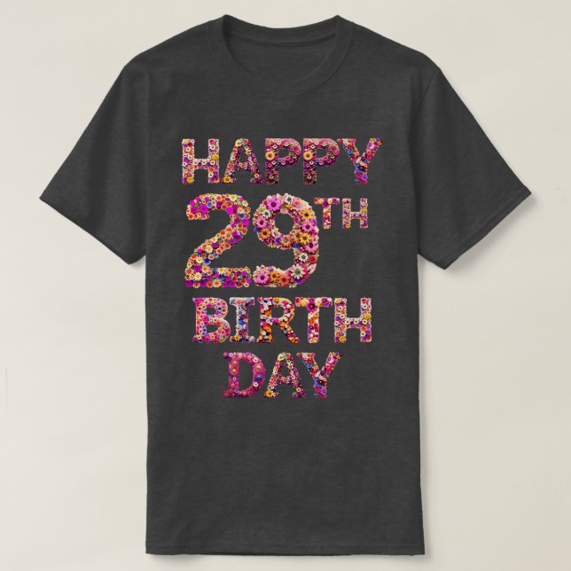 Camiseta Feliz cumpleaños 29 (Diseño del anverso)