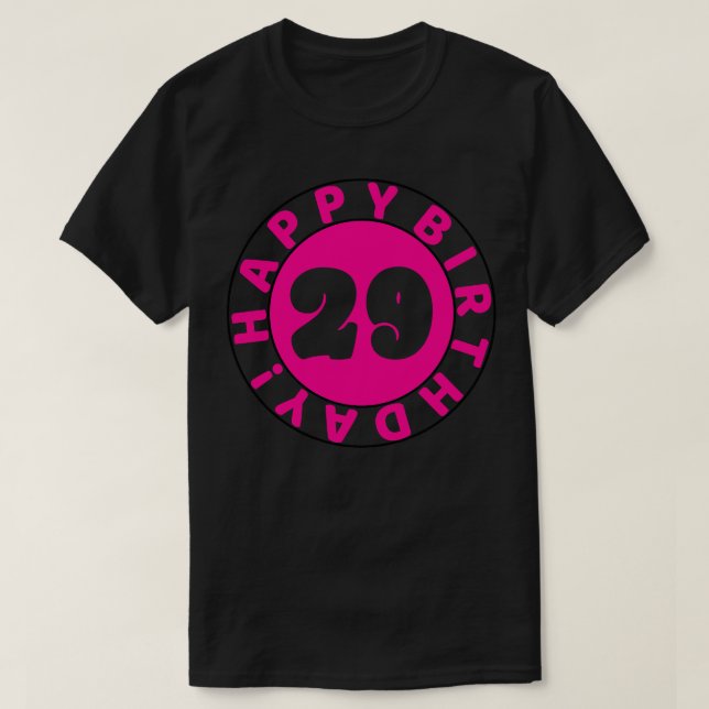 Camiseta Feliz cumpleaños 29 (Diseño del anverso)
