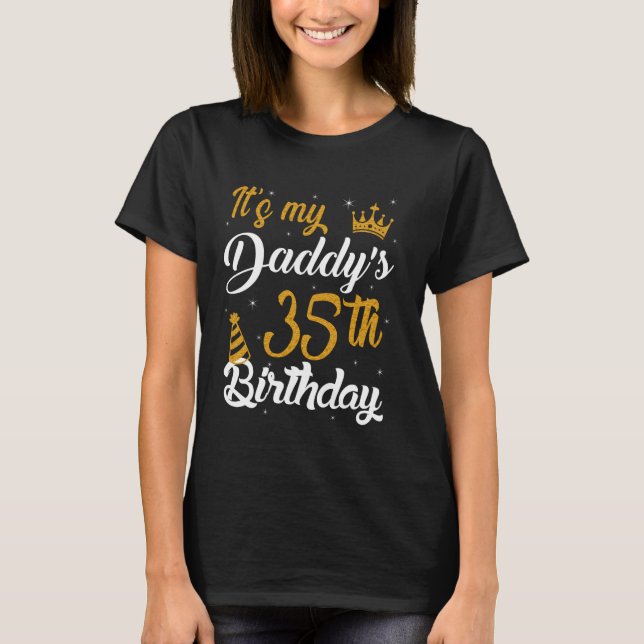 Camiseta Feliz Cumpleaños 35 de Papá 1990 35 Años (Anverso)