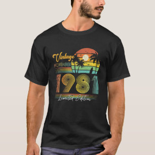 Camiseta Feliz Cumpleaños 40 Años Vintage Noviembre