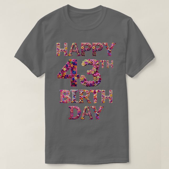 Camiseta Feliz cumpleaños 43 (Diseño del anverso)