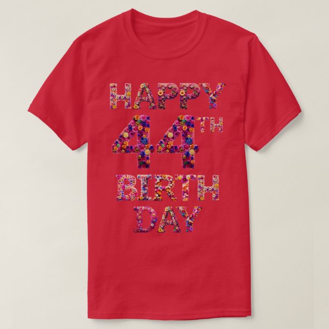 Camiseta Feliz cumpleaños 44 (Diseño del anverso)
