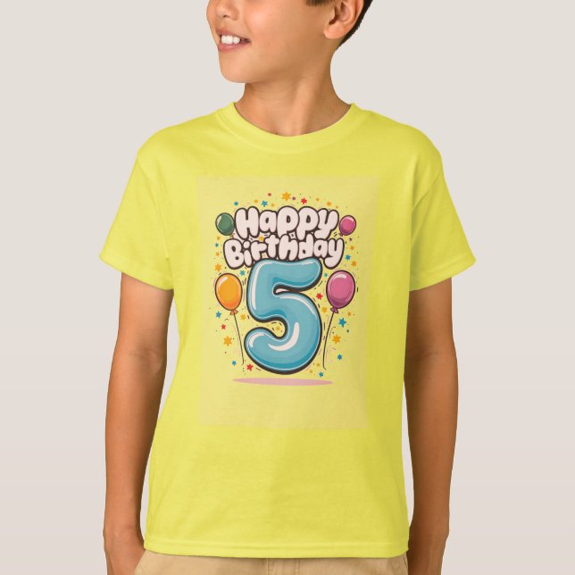 Camiseta Feliz cumpleaños 5 (Anverso)