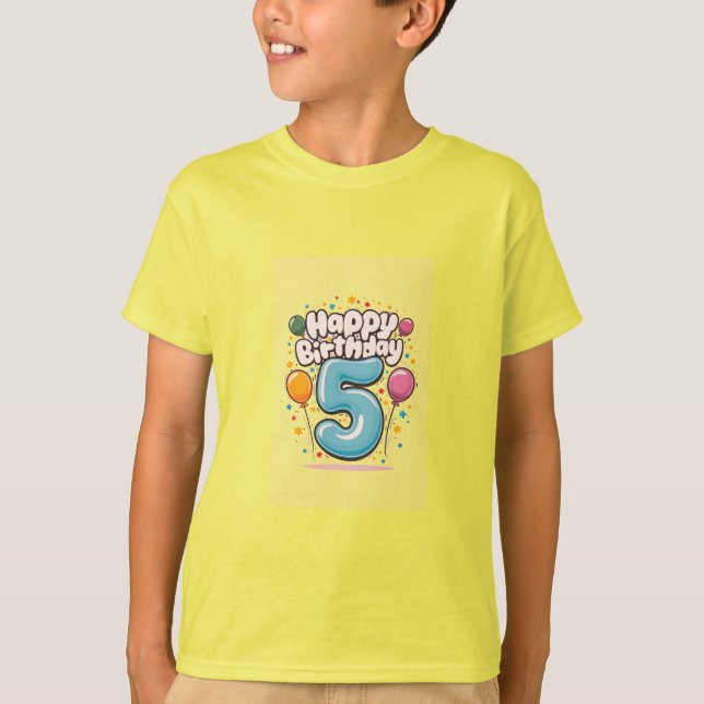 Camiseta Feliz cumpleaños 5 (Anverso)