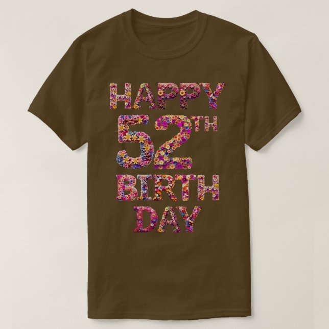 Camiseta Feliz cumpleaños 52 (Diseño del anverso)