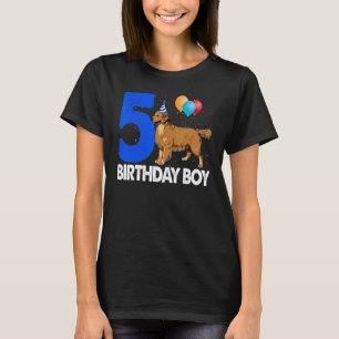 Camiseta Feliz cumpleaños 5 Golden Retriever Dog Tee Wom