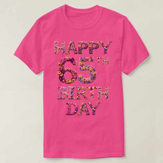 Camiseta Feliz cumpleaños 65 (Diseño del anverso)