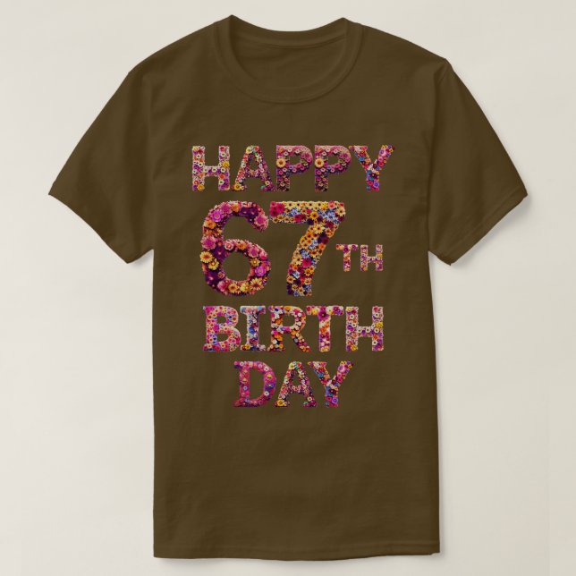 Camiseta Feliz cumpleaños 67 (Diseño del anverso)