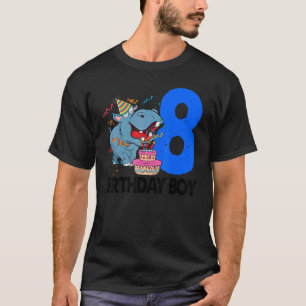 Camiseta Feliz cumpleaños 8 mujeres Hippopótamo Fiesta