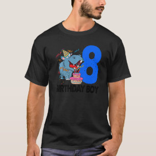 Camiseta Feliz cumpleaños 8 mujeres Hippopótamo Fiesta