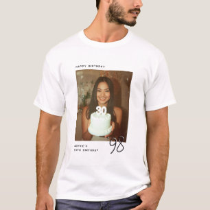 Camiseta Feliz Cumpleaños a Cualquier Edad Foto Personaliza