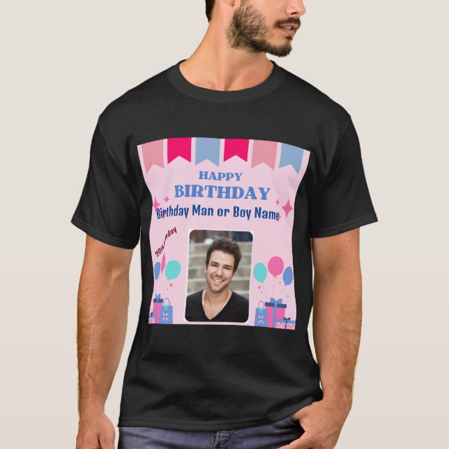 Camiseta Feliz cumpleaños a la imagen de texto le desea a l (Anverso)