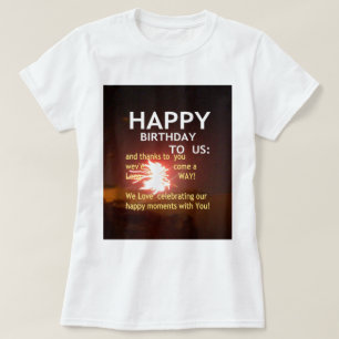 Camiseta Feliz cumpleaños a la imprenta de arte estadounide