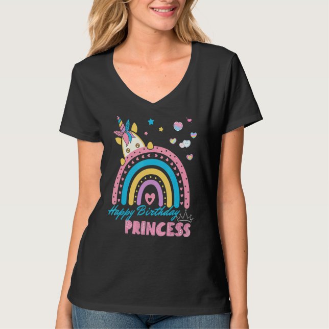 Camiseta Feliz cumpleaños a la princesa Unicornio y el Ce d (Anverso)
