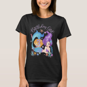 Camiseta Feliz cumpleaños a la sirena Chica de 3 años