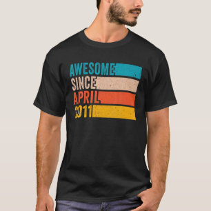 Camiseta Feliz Cumpleaños A Los 11 Años Desde Abril