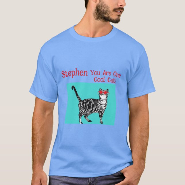 Camiseta Feliz cumpleaños a tu esposo de gatos de Tabby en  (Anverso)