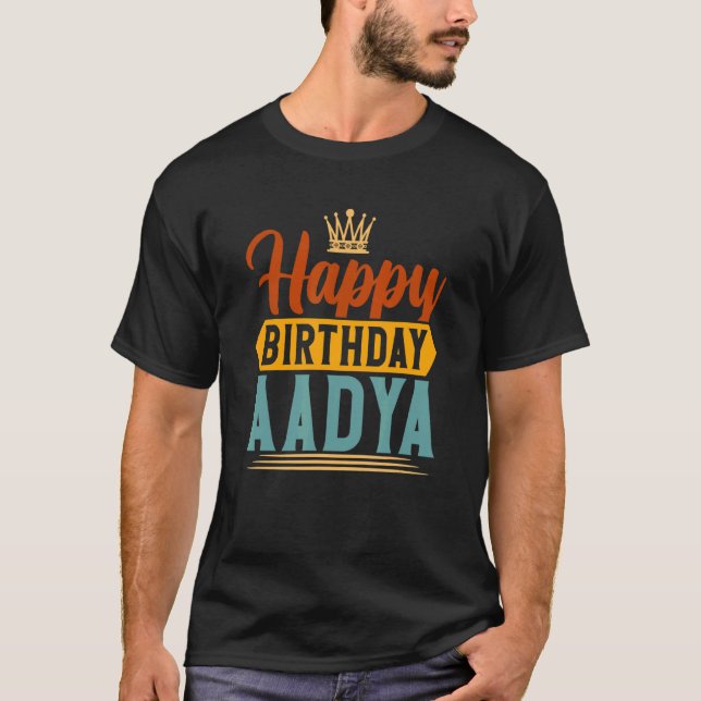 Camiseta Feliz cumpleaños Aadya (Anverso)