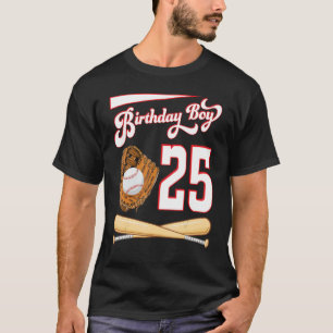 Camiseta Feliz cumpleaños al jugador de béisbol de 25 años