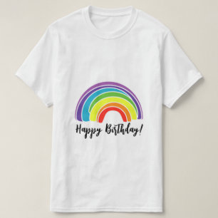 Camiseta Feliz cumpleaños al partido temático Rainbow