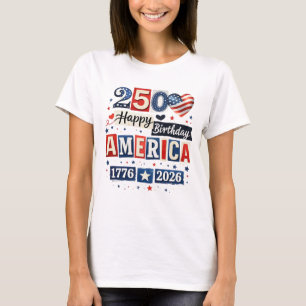 Camiseta Feliz Cumpleaños América 250 4 de julio